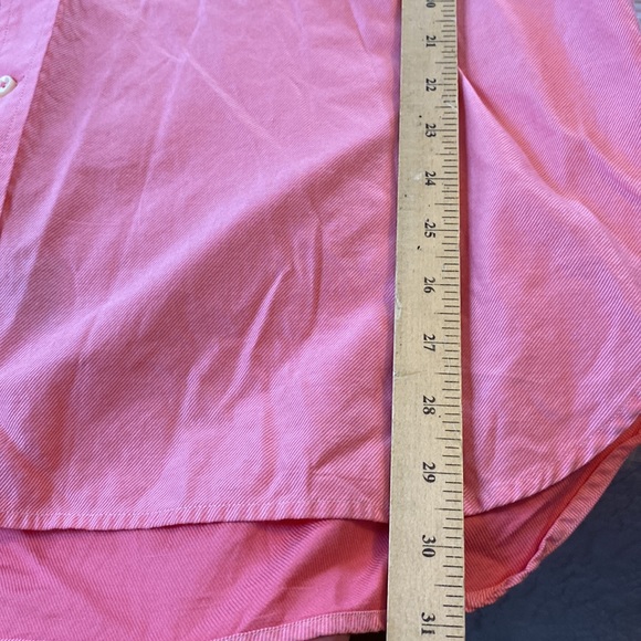 Tommy Hilfiger Y2K salmon pink button down shirt lion crest logo - Picture 9 of 9